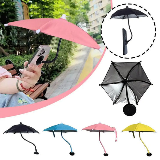 Magnetischer Handy - Schirm für iPhone  15, 14 13, 12 Pro, Pro Max - Blendfreier Sonnenschutz mit 360 Grad Drehung - Mini - Schirmhalterung mit 360 Grad